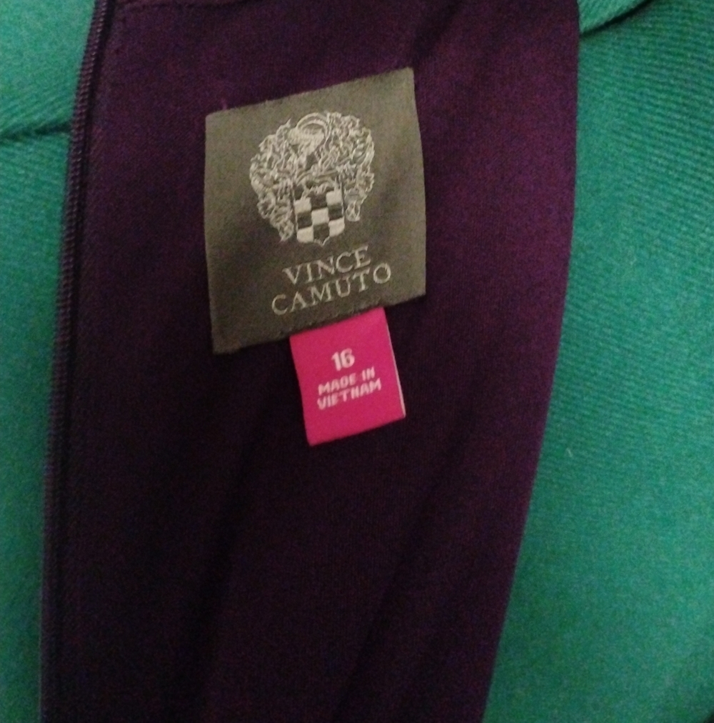 Vince Camuto Women's Bow-Neck Fit & Flare Dress Purple Sz 16 NWT - Picture 8 of 10